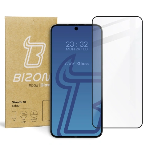 Szkło hartowane Bizon Glass Edge 2 do Xiaomi 13 / Xiaomi 14 czarne