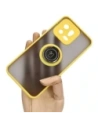 Etui z uchwytem na palec Bizon Case Hybrid Ring do Xiaomi 13 przydymione z żółtą ramką