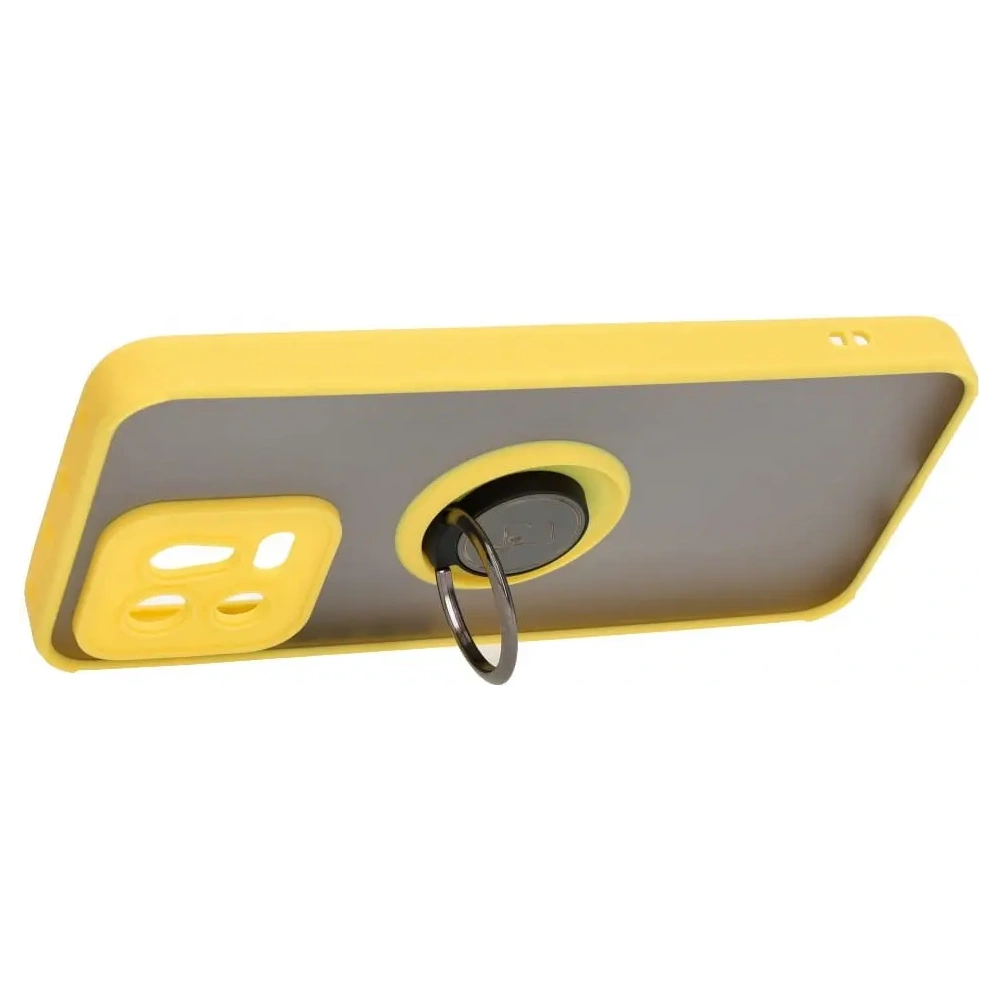 Hurtownia GSM - Etui z uchwytem na palec Bizon Case Hybrid Ring do Xiaomi 13 przydymione z żółtą ramką - BIZ1968 - {ean13} - Hurt