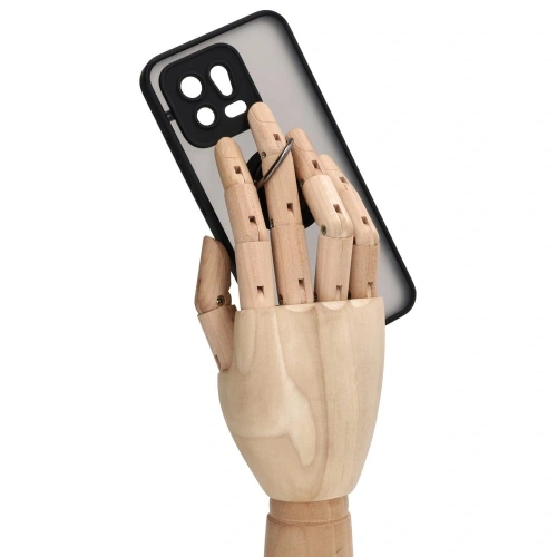 Etui z uchwytem na palec Bizon Case Hybrid Ring do Xiaomi 13 przydymione z czarną ramką