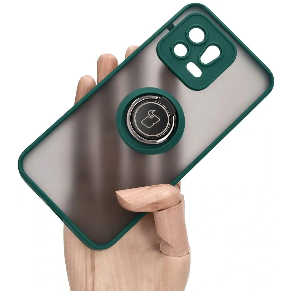 Wholesale Bizon Case Hybrid Ring Xiaomi 13 smoky with a dark green frame - BIZ1970 - {ean13} - Hurt