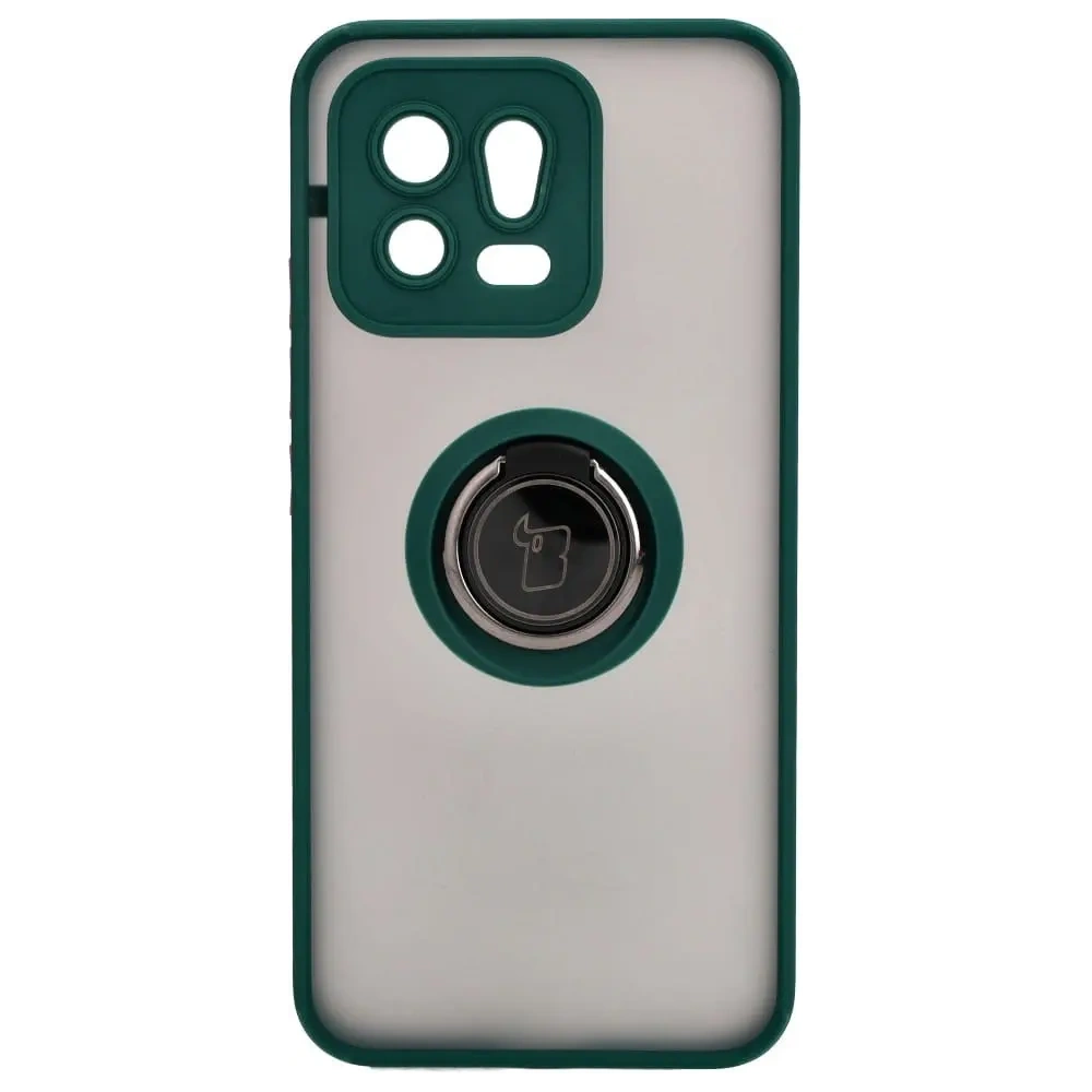 Wholesale Bizon Case Hybrid Ring Xiaomi 13 smoky with a dark green frame - BIZ1970 - {ean13} - Hurt