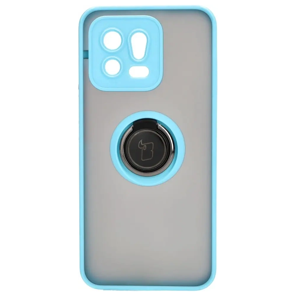 Hurtownia GSM - Etui z uchwytem na palec Bizon Case Hybrid Ring do Xiaomi 13 przydymione z jasnoniebieską ramką - BIZ1971 - {ean13} - Hurt