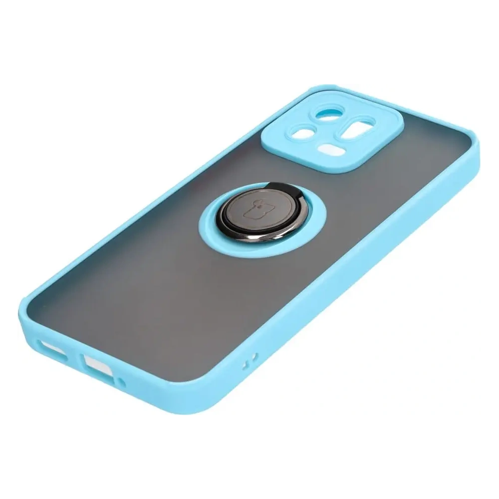 Hurtownia GSM - Etui z uchwytem na palec Bizon Case Hybrid Ring do Xiaomi 13 przydymione z jasnoniebieską ramką - BIZ1971 - {ean13} - Hurt