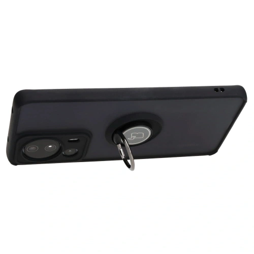 Etui z uchwytem na palec Bizon Case Hybrid Ring do Xiaomi 13 Lite przydymione z czarną ramką