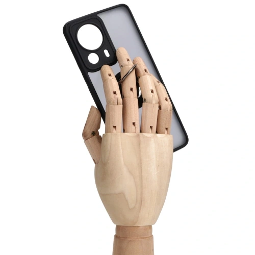 Etui z uchwytem na palec Bizon Case Hybrid Ring do Xiaomi 13 Lite przydymione z czarną ramką