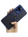 Etui s úchopem na prst Bizon Case Hybrid Ring pro Xiaomi 13 Lite kouřové s modrým rámečkem