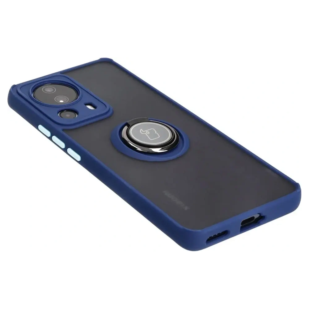 Hurtownia GSM - Bizon Case Hybrid Ring Xiaomi 13 Lite füstös színben, tengerészkék kerettel - BIZ1977 - {ean13} - Hurt