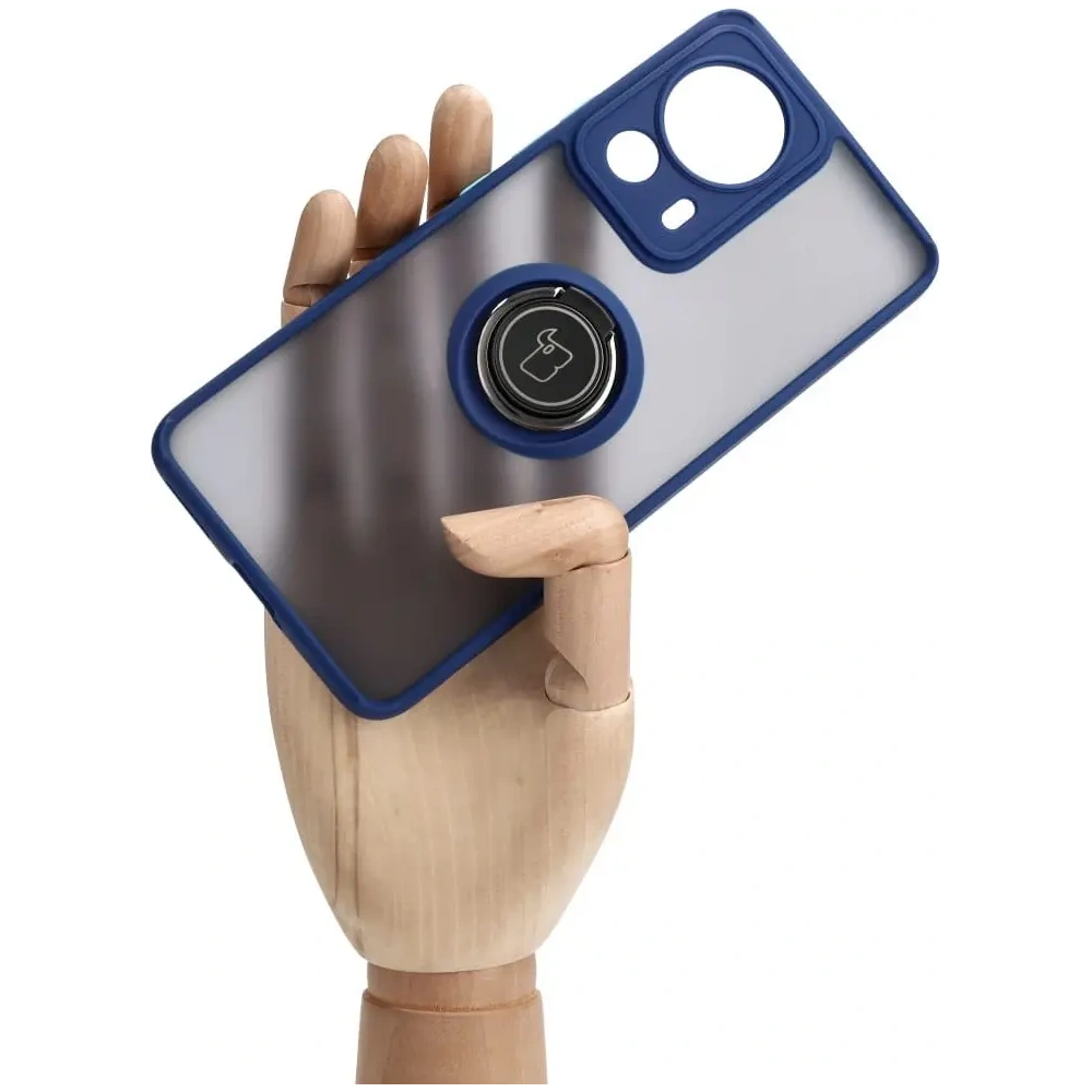 Hurtownia GSM - Bizon Case Hybrid Ring Xiaomi 13 Lite fumurii cu un cadru albastru marin - BIZ1977 - {ean13} - Hurt
