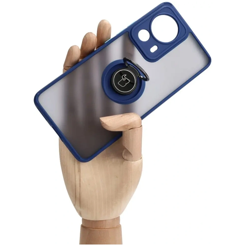 Wholesale Bizon Case Hybrid Ring Xiaomi 13 Lite smoky with a navy blue frame - BIZ1977 - {ean13} - Hurt