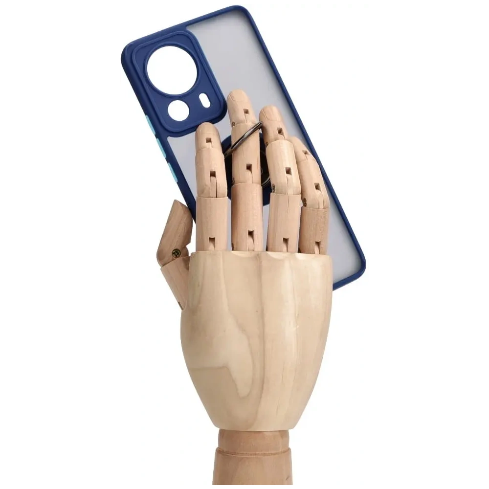 Hurtownia GSM - Bizon Case Hybrid Ring Xiaomi 13 Lite fumurii cu un cadru albastru marin - BIZ1977 - {ean13} - Hurt