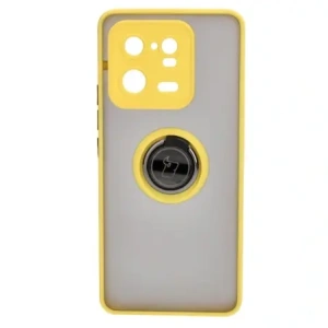 Hurtownia GSM - Etui z uchwytem na palec Bizon Case Hybrid Ring do Xiaomi 13 Pro przydymione z żółtą ramką - BIZ1982 - {ean13} - Hurt