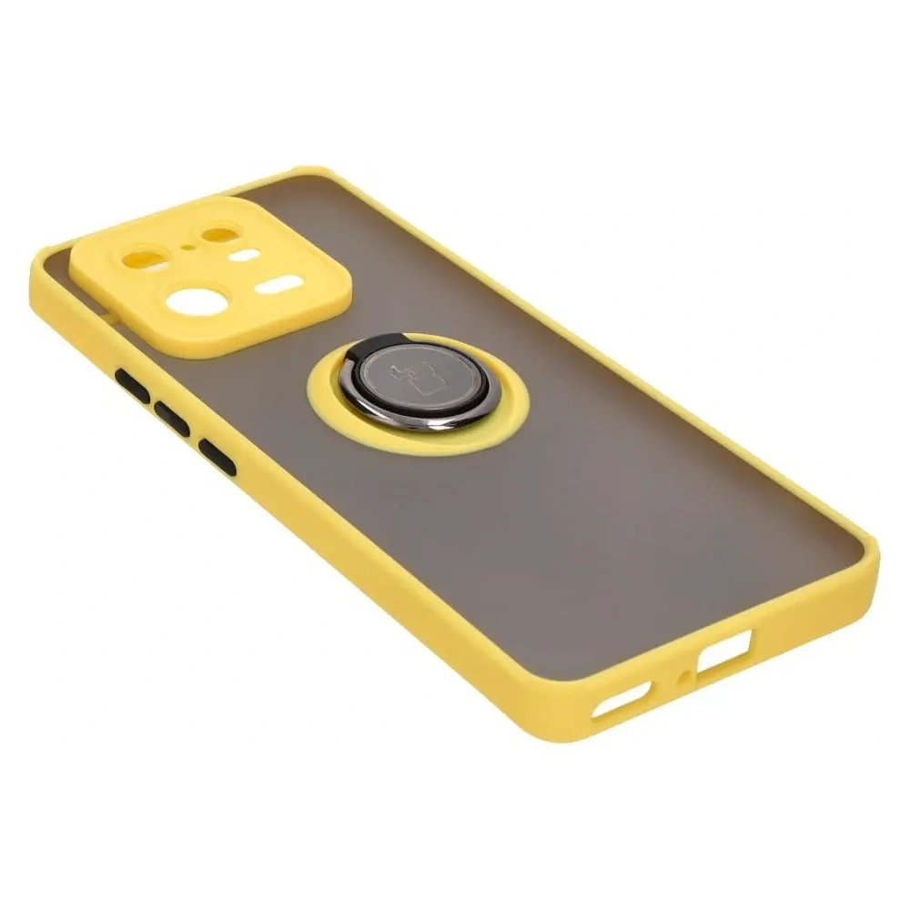 Hurtownia GSM - Bizon Case Hybrid Ring Xiaomi 13 Pro fumuriu cu un cadru galben - BIZ1982 - {ean13} - Hurt