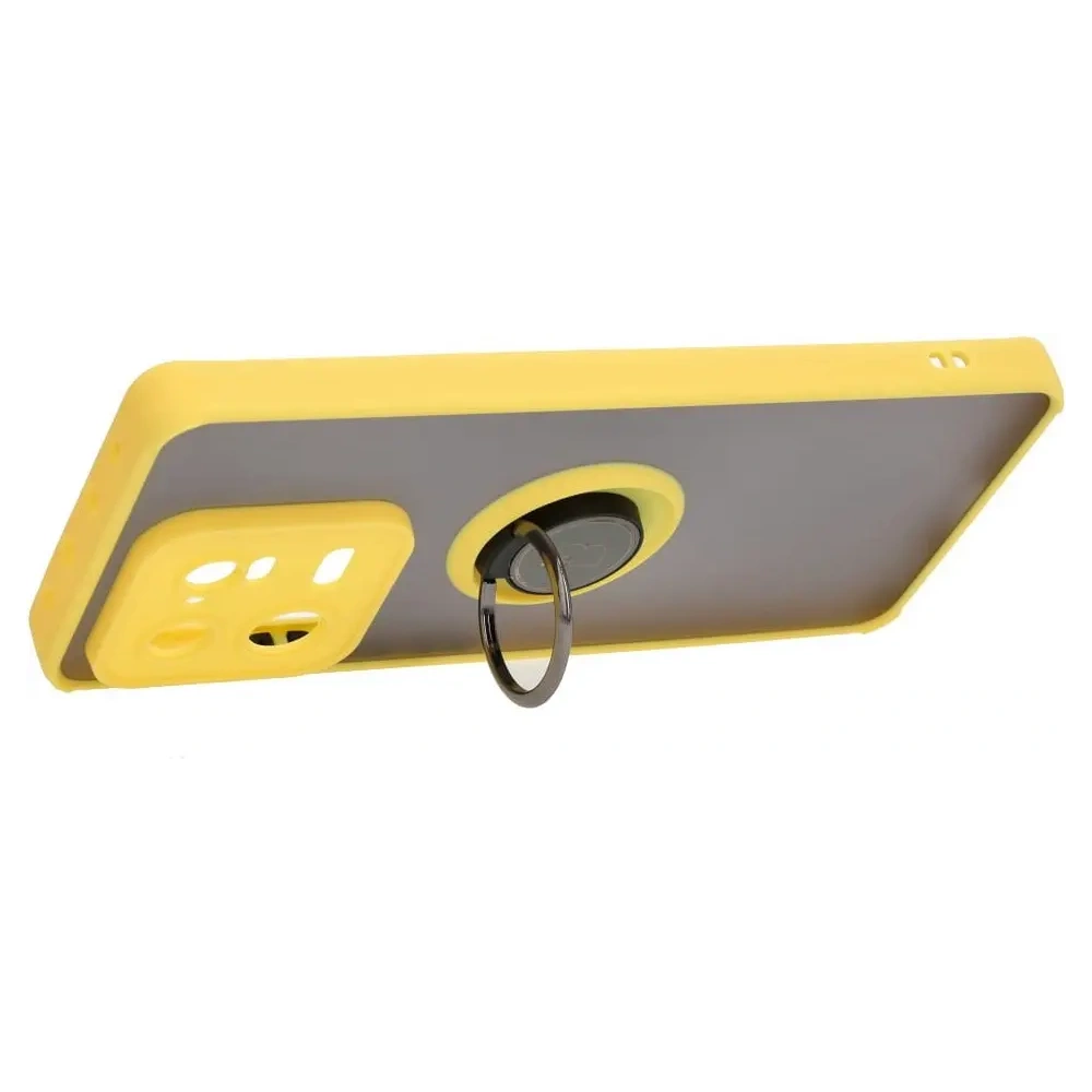 Wholesale Bizon Case Hybrid Ring Xiaomi 13 Pro smoky with a yellow frame - BIZ1982 - {ean13} - Hurt