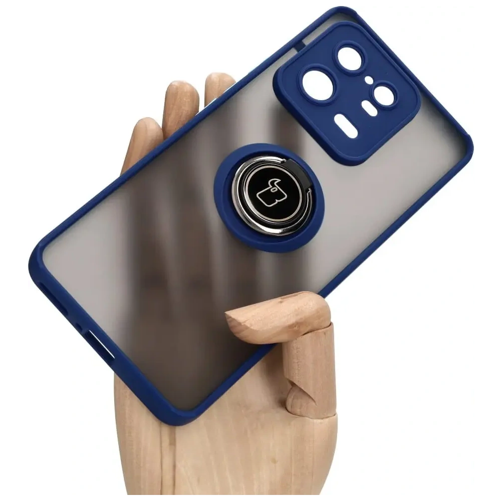Hurtownia GSM - Bizon Case Hybrid Ring Xiaomi 13 Pro fumuriu cu un cadru albastru închis - BIZ1983 - {ean13} - Hurt