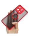 Etui z uchwytem na palec Bizon Case Hybrid Ring do Xiaomi 13 Pro przydymione z czerwoną ramką