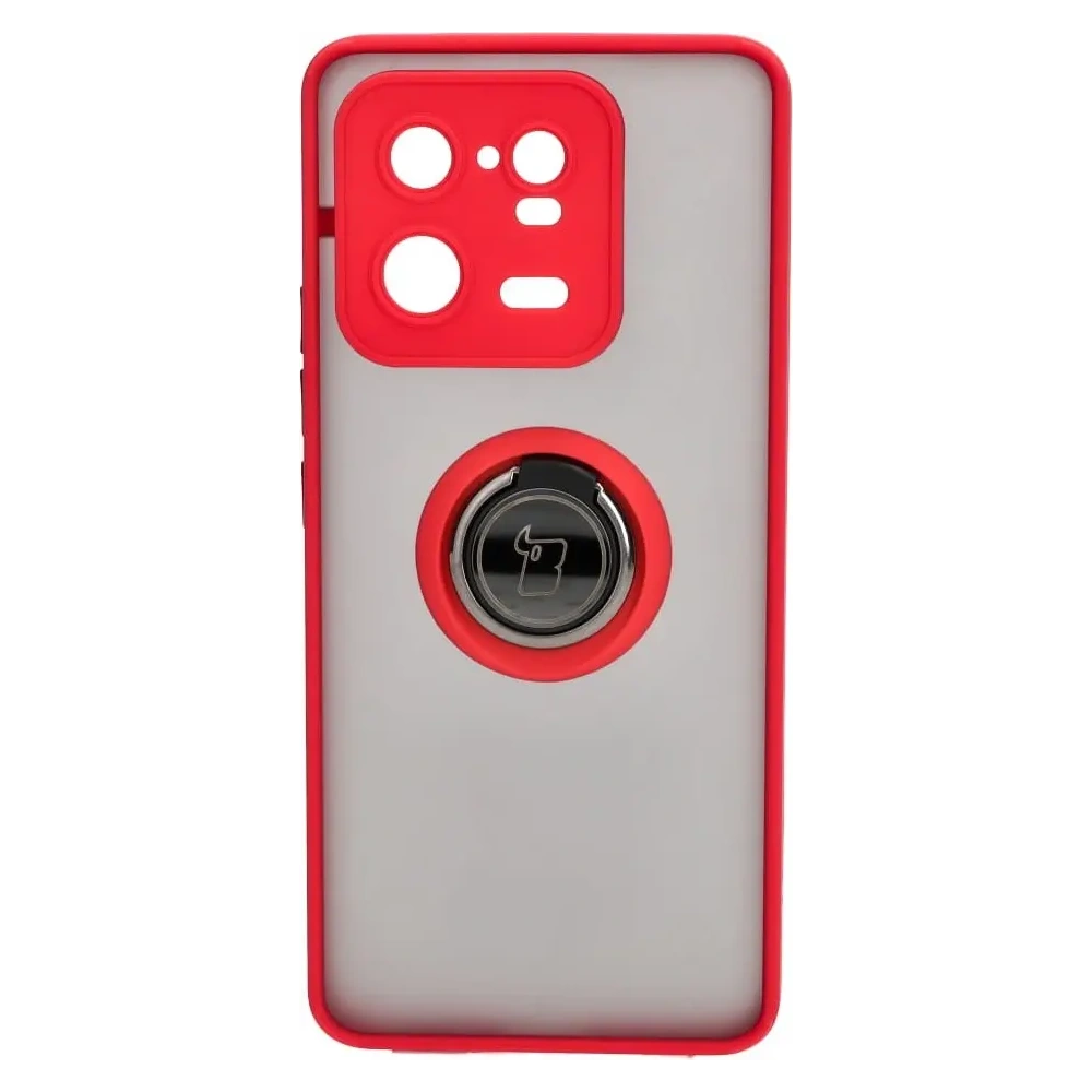 Hurtownia GSM - Bizon Case Hybrid Ring Xiaomi 13 Pro fumuriu cu un cadru roșu - BIZ1984 - {ean13} - Hurt