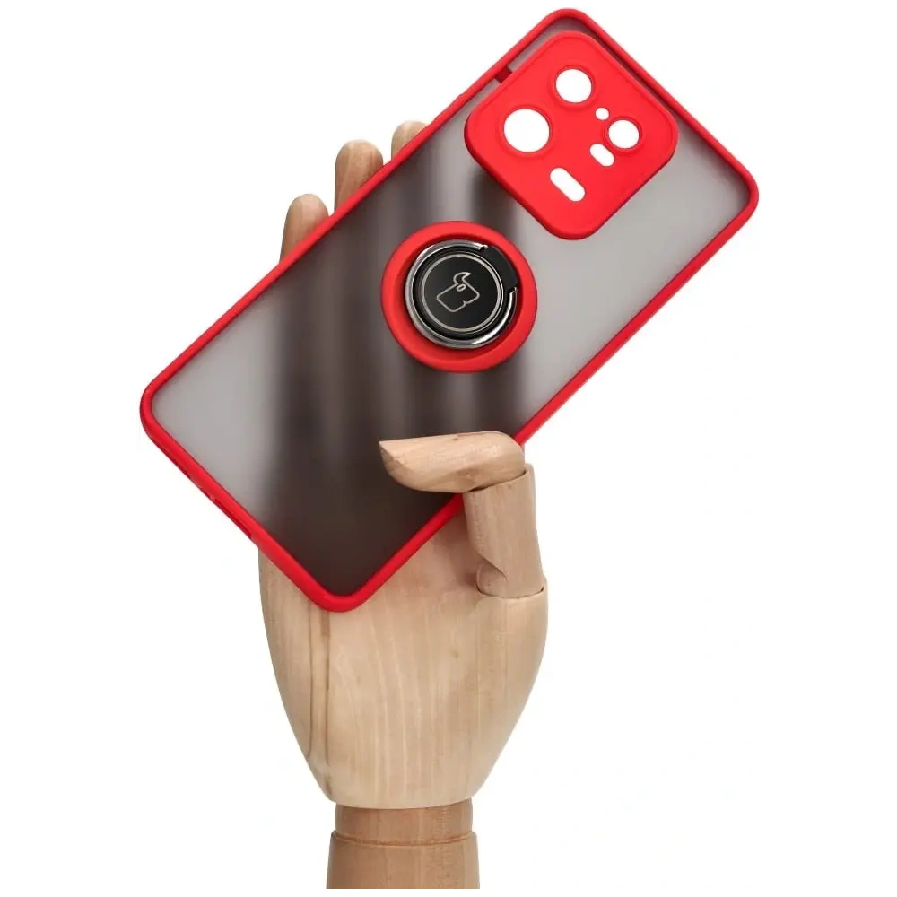 Hurtownia GSM - Bizon Case Hybrid Ring Xiaomi 13 Pro fumuriu cu un cadru roșu - BIZ1984 - {ean13} - Hurt