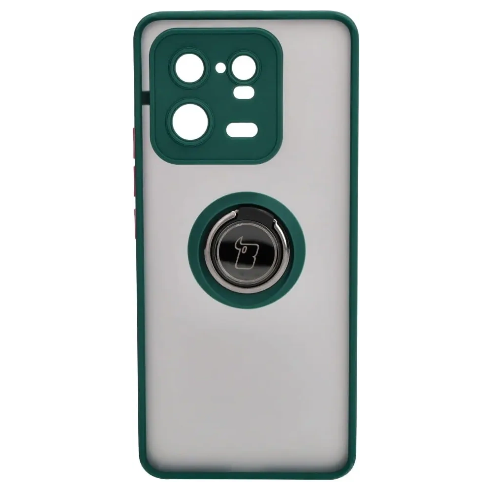 Wholesale Bizon Case Hybrid Ring Xiaomi 13 Pro smoky with a dark green frame - BIZ1988 - {ean13} - Hurt
