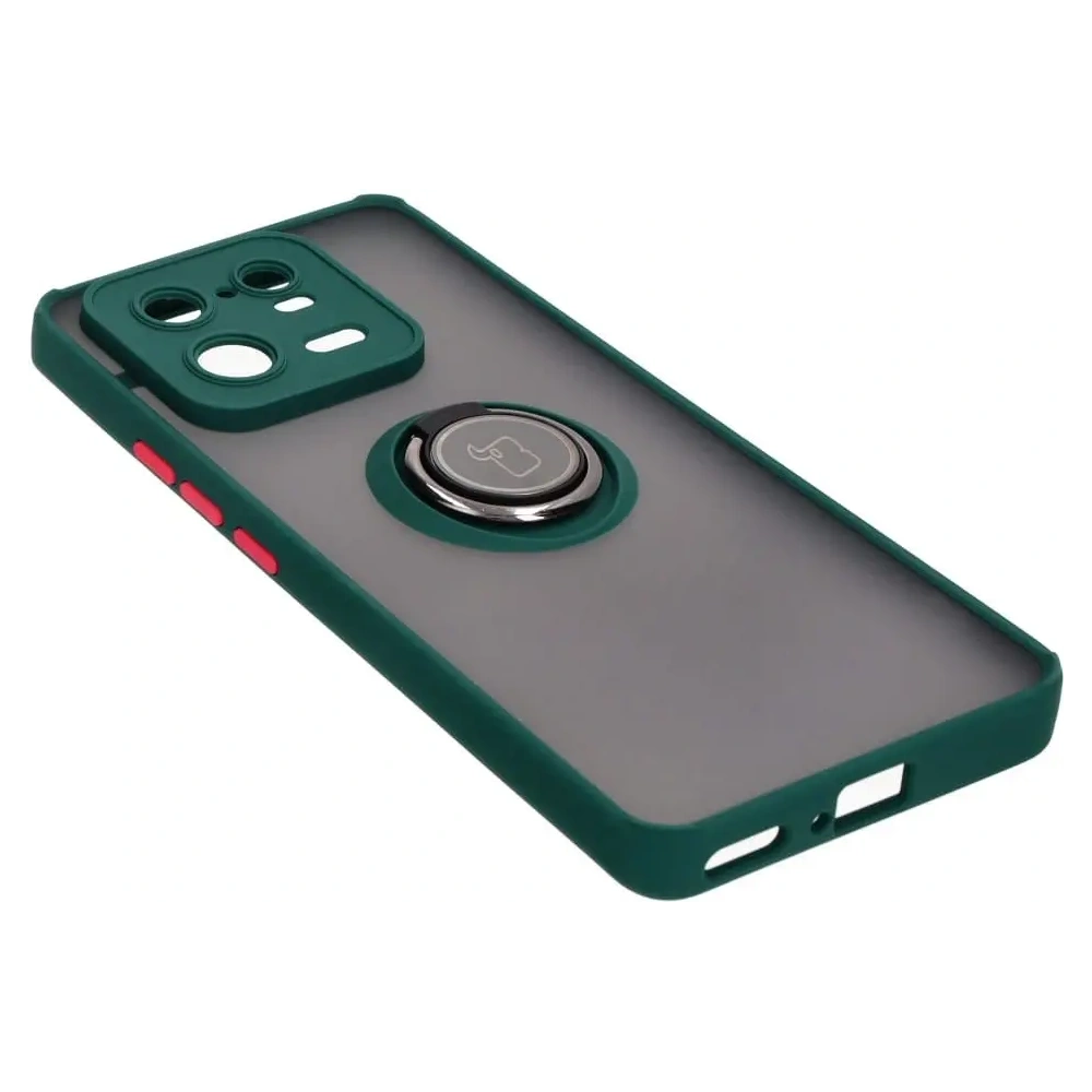 Wholesale Bizon Case Hybrid Ring Xiaomi 13 Pro smoky with a dark green frame - BIZ1988 - {ean13} - Hurt
