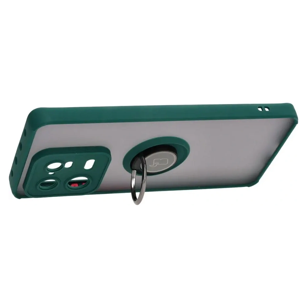 Wholesale Bizon Case Hybrid Ring Xiaomi 13 Pro smoky with a dark green frame - BIZ1988 - {ean13} - Hurt