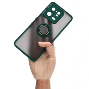 Hurtownia GSM - Bizon Case Hybrid Ring Xiaomi 13 Pro fumuriu cu un cadru verde închis - BIZ1988 - {ean13} - Hurt