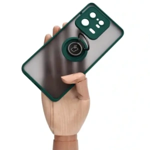 Hurtownia GSM - Bizon Case Hybrid Ring Xiaomi 13 Pro fumuriu cu un cadru verde închis - BIZ1988 - {ean13} - Hurt