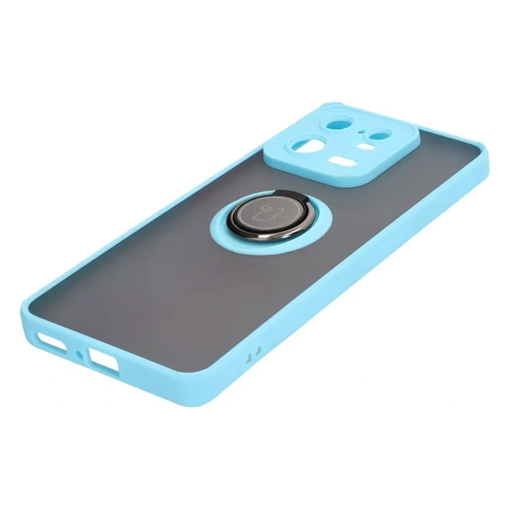 Hurtownia GSM - Etui z uchwytem na palec Bizon Case Hybrid Ring do Xiaomi 13 Pro przydymione z jasnoniebieską ramką - BIZ1989 - {ean13} - Hurt