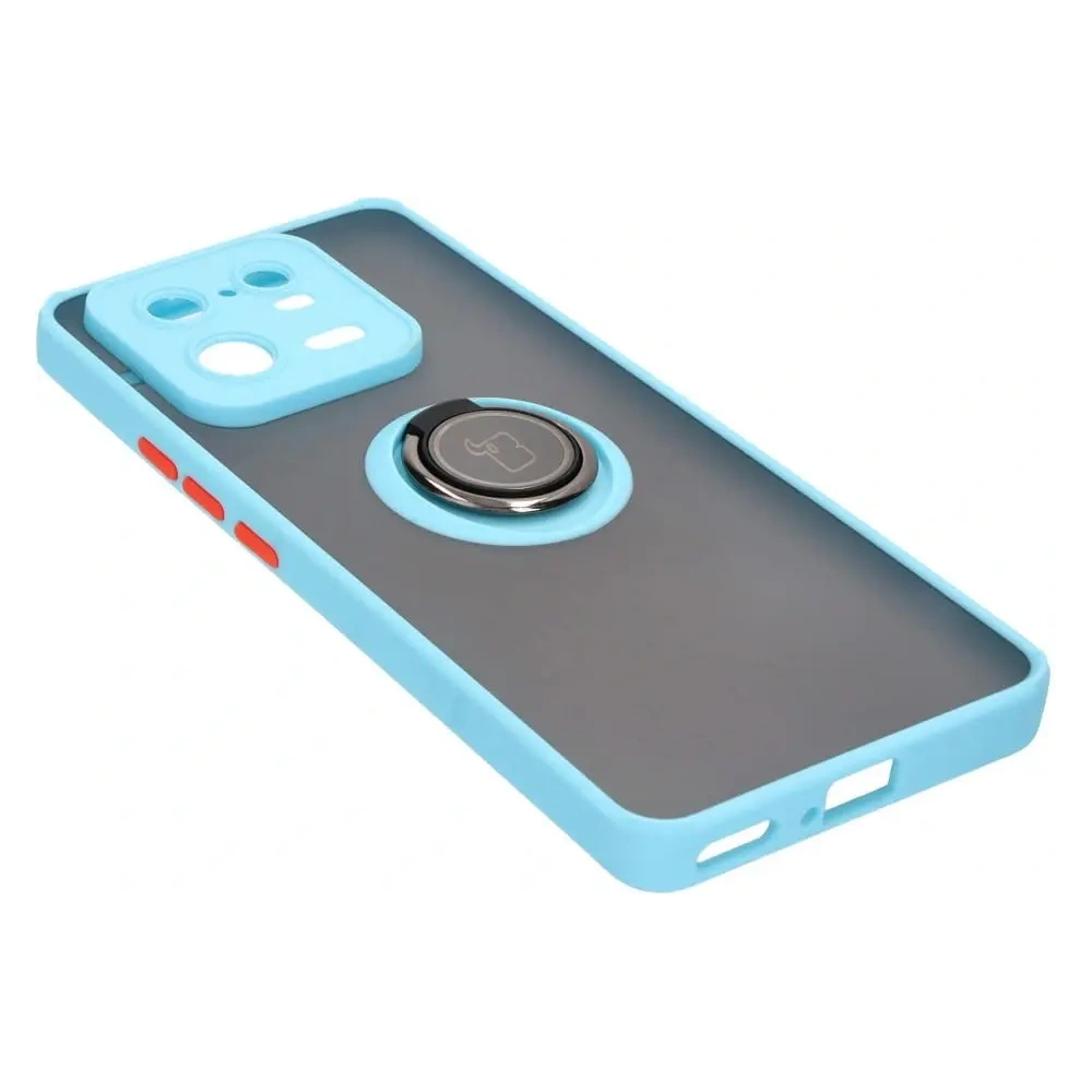 Hurtownia GSM - Etui z uchwytem na palec Bizon Case Hybrid Ring do Xiaomi 13 Pro przydymione z jasnoniebieską ramką - BIZ1989 - {ean13} - Hurt