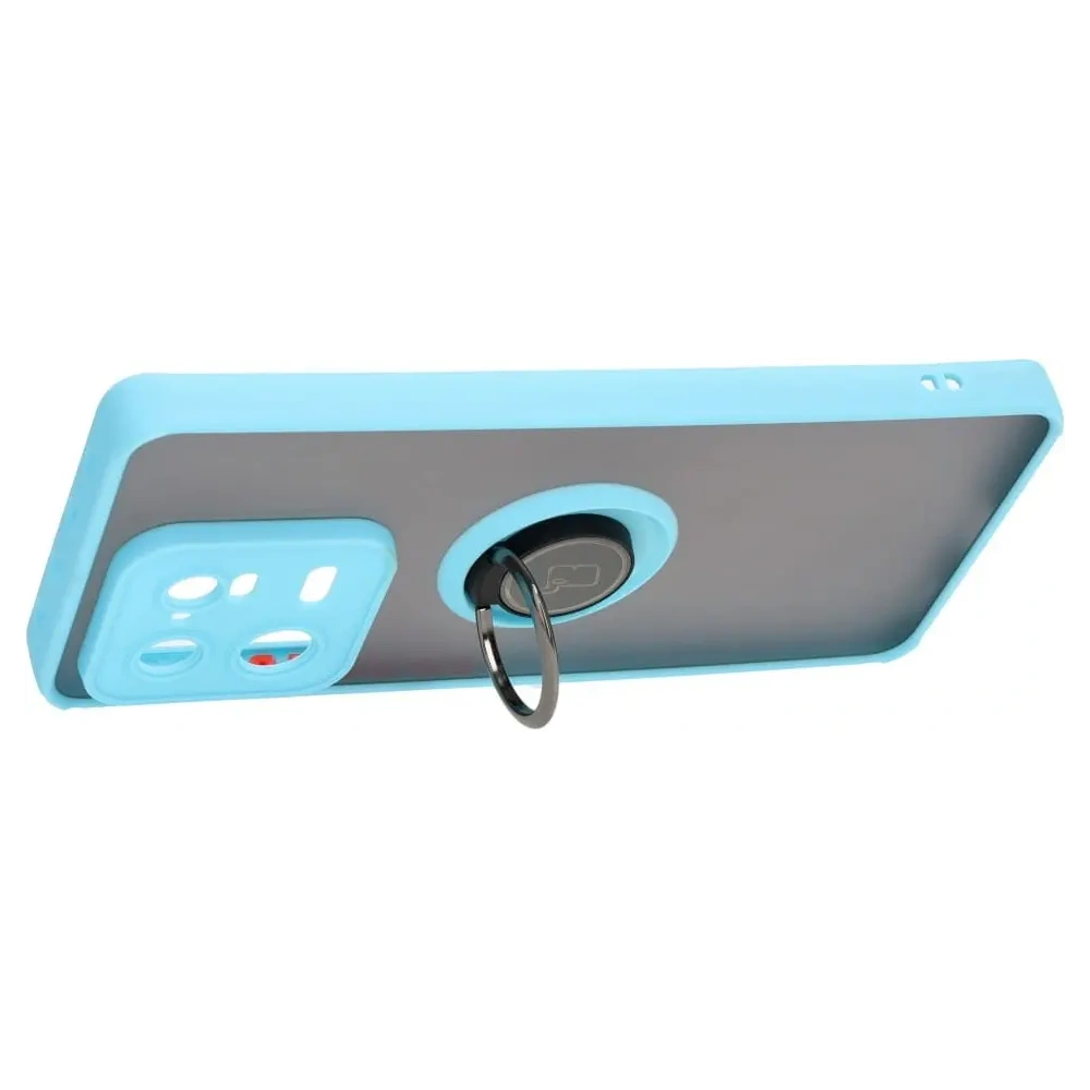 Wholesale Bizon Case Hybrid Ring Xiaomi 13 Pro smoky with a light blue frame - BIZ1989 - {ean13} - Hurt