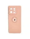 Etui Bizon Case Silicone Ring Sq do Xiaomi 13 Pro jasnoróżowe
