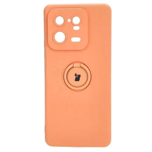 Etui Bizon Case Silicone Ring Sq do Xiaomi 13 Pro pomarańczowe