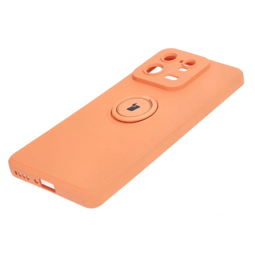 Etui Bizon Case Silicone Ring Sq do Xiaomi 13 Pro pomarańczowe