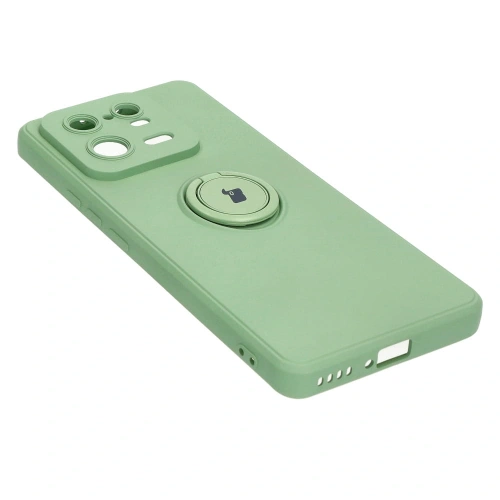 Etui Bizon Case Silicone Ring Sq do Xiaomi 13 Pro jasnozielone