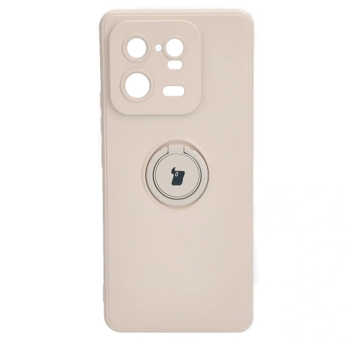 Etui Bizon Case Silicone Ring Sq do Xiaomi 13 Pro beżowe