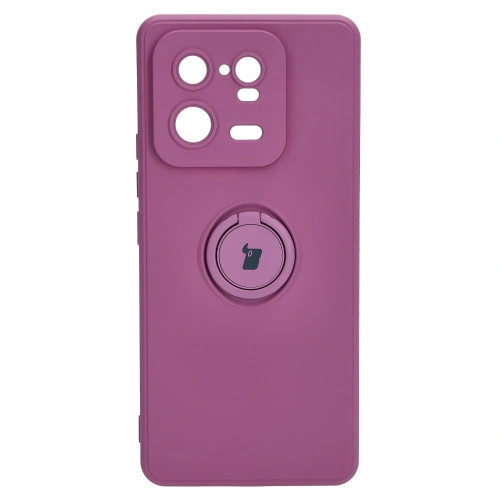 Etui Bizon Case Silicone Ring Sq do Xiaomi 13 Pro ciemnofioletowe