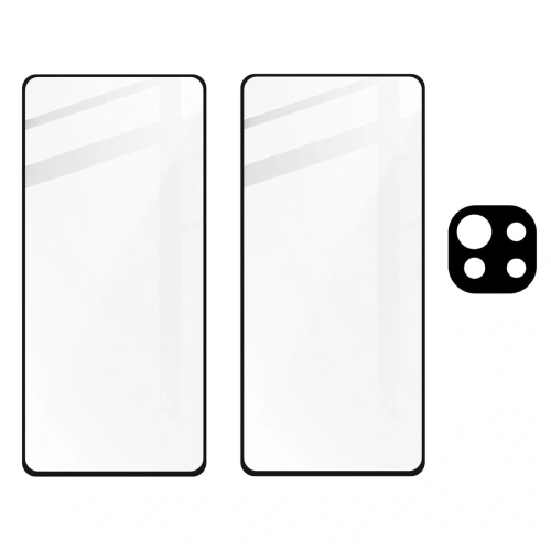 Szkło hartowane Bizon Glass Edge - [2 PACK] + ochrona na obiektyw Xiaomi Mi 11 Lite / 5G / 5G NE czarne