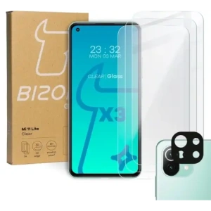 Hurtownia GSM - Tvrzené sklo Bizon Glass Clear - 3 ks + objektiv Xiaomi Mi 11 Lite / 5G / 5G NE - BIZ2040 - {ean13} - Hurt