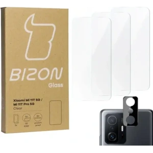 Hurtownia GSM - Bizon Glas Klar gehärtetes Glas - 3 Stück. + Linsenglas Xiaomi 11T 5G / 11T Pro 5G - BIZ2046 - {ean13} - Hurt