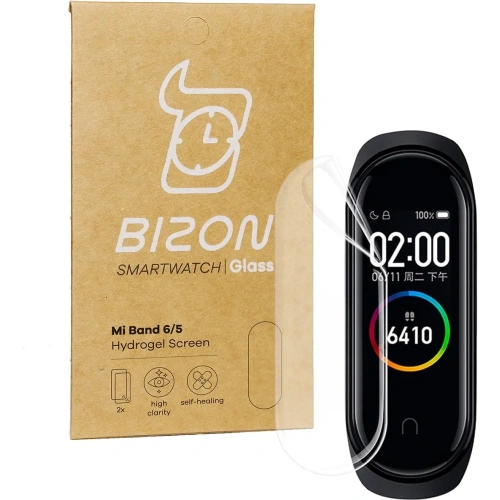 Folia hydrożelowa Bizon Glass Hydrogel Xiaomi Mi Band 6 / 5 [2 PACK]