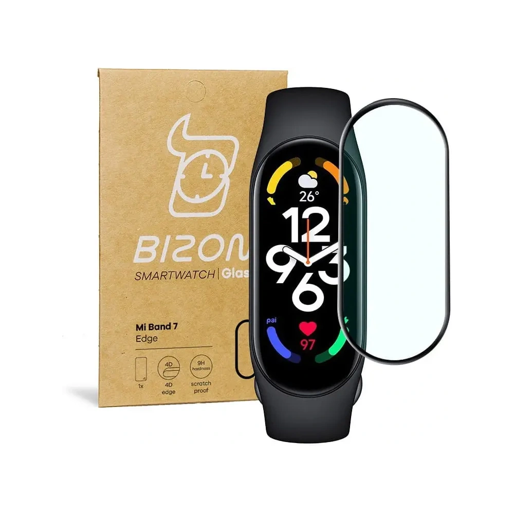 Hurtownia GSM - Bizon Glass Edge Xiaomi Mi Smart Band 7 negru - BIZ2051 - {ean13} - Hurt