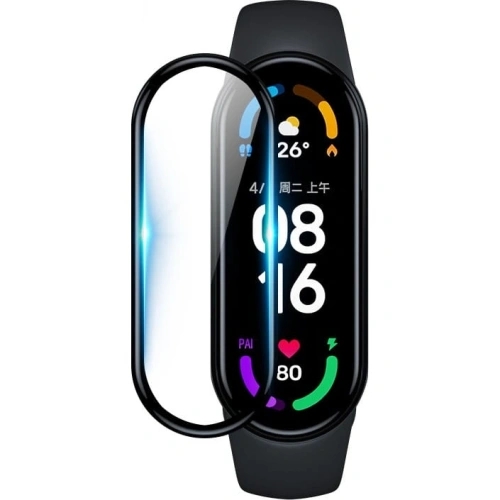Szkło hybrydowe Bizon Glass Edge do Xiaomi Mi Smart Band 7 czarne