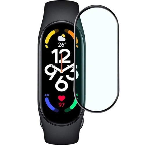 Szkło hybrydowe Bizon Glass Edge do Xiaomi Mi Smart Band 7 czarne
