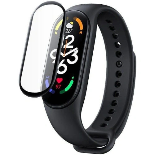 Szkło hybrydowe Bizon Glass Edge do Xiaomi Mi Smart Band 7 czarne
