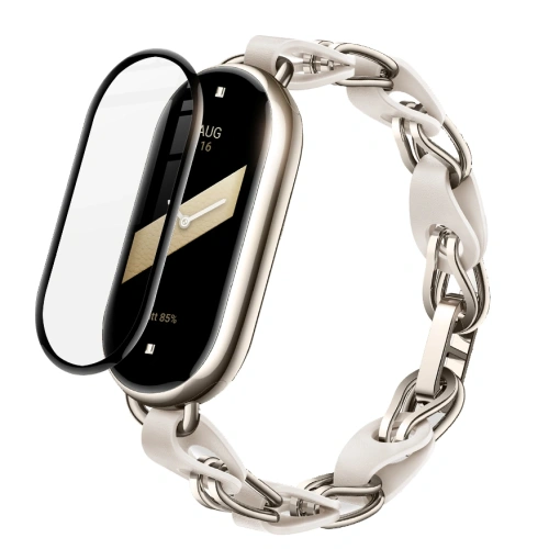 Szkło hybrydowe Bizon Glass Watch Edge Hybrid do Mi Smart Band 8 czarne