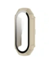 Etui Bizon Case+Glass Set do Xiaomi Mi Smart Band 8 béžové
