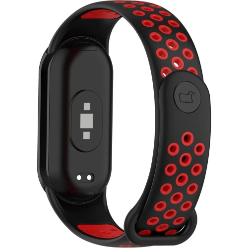 Pasek Bizon Strap Watch Octo do Xiaomi Mi Smart Band 8 czarno-czerwony