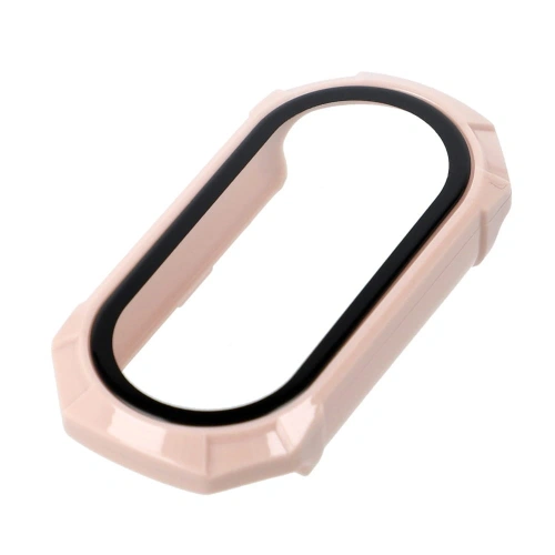Etui Bizon Case+Glass Set do Xiaomi Mi Smart Band 8 różowe