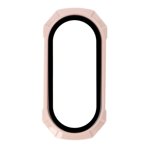 Etui Bizon Case+Glass Set do Xiaomi Mi Smart Band 8 różowe