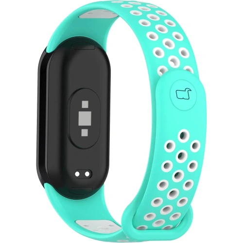 Pasek Bizon Strap Watch Octo do Xiaomi Mi Smart Band 8 miętowo-biały